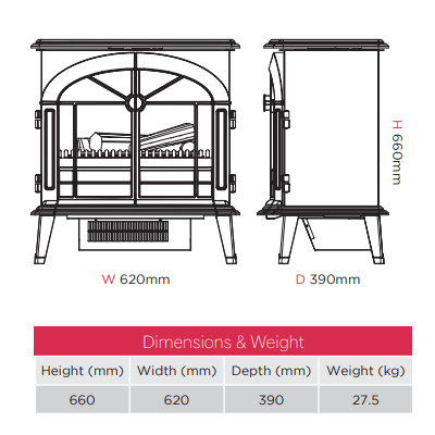 Dimplex Burgate Optimyst Electric Stove
